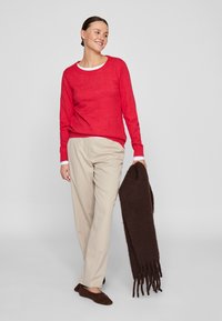 VILA VIRIL O NECK - Stickad tröja - barbados cherry