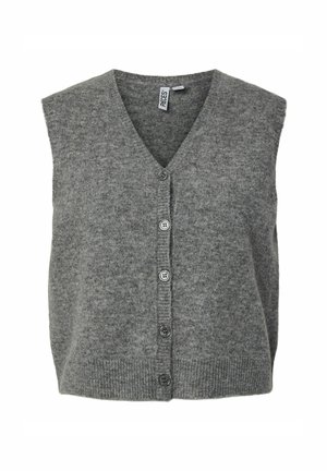 Pieces, KNITTED VEST PCSALLY - Veste sans manches - medium grey melange