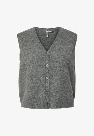 Pieces, KNITTED VEST PCSALLY - Veste sans manches - medium grey melange