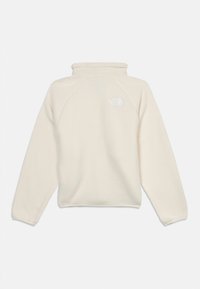 Χοντρό φούτερ από φλις κρεμ με μακριά μανίκια και ψηλό γιακά, με μικρό λευκό κεντημένο λογότυπο στο στήθος.