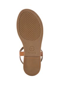 Suola di sandalo color sabbia con un motivo di grip testurizzato, con logo circolare e taglia '37'. Bordo liscio e design a base piatta per stabilità.
