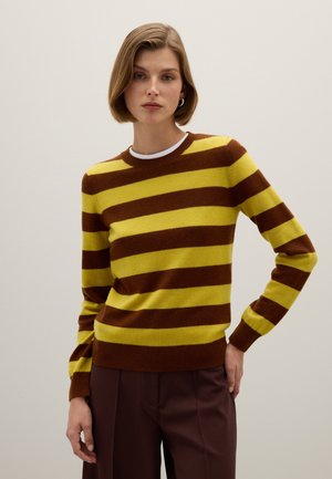 Pullover - brown yellow