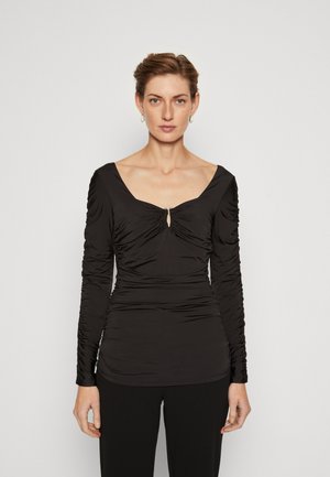 ELLE HEART SHAPED - Top dugih rukava - black