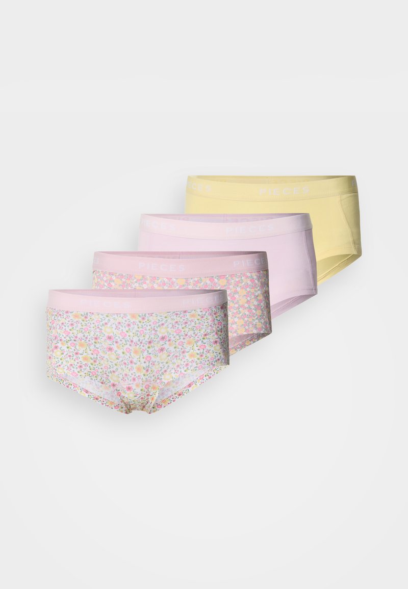 Pieces PCLOGO LADY 4 PACK - Pojkshorts - pale banana/light pink/ljusgul ...