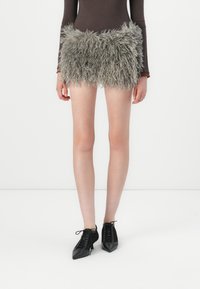 Jaded London - MONGOLIAN SKIRT - Miniskjørt - grey Miniatyrbilde 1