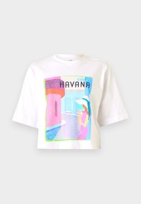 ONLVEGA LIFE VIBE BOX - Print T-shirt - bright white