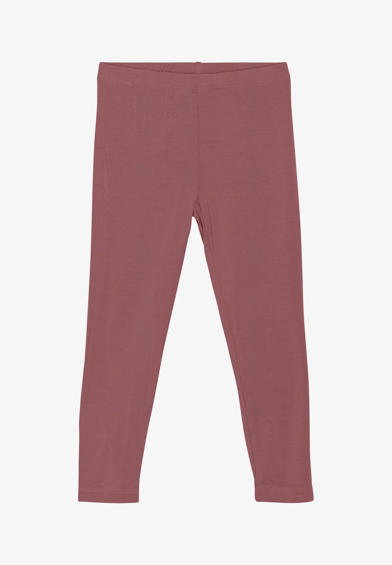 Leggings à côtes, ajustés, de couleur rose en nuance douce. Dotés d'une taille élastique et de poignets sans couture pour un confort optimal. Fabriqués en tissu doux et léger.