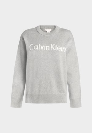 Calvin Klein Jeans, CONTRAST LOGO SWEATER - Πουλόβερ - grey heather
