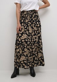 Kaffe Gonna lunga - black sand leo print