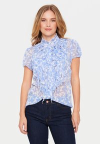 Saint Tropez LILJASZ CRINKLE SS - Skjorta - ultramarine porcelain blooms