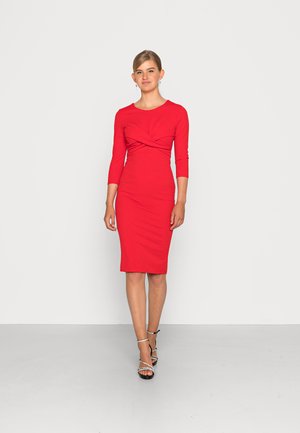 ROSICA 3/4 SLEEVE KNOT MIDI DRESS - Robe fourreau - red