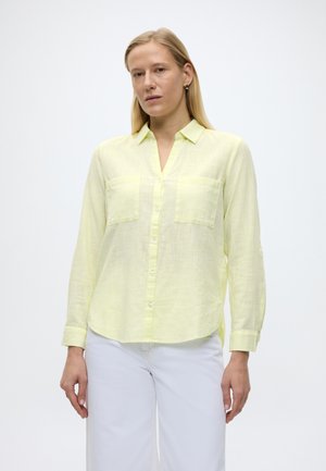 WITH SLUB STRUCTURE - Hemdbluse - soft lemon