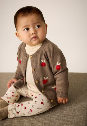 Minymo, CARDIGAN KNIT - Kofta - dark brown melange