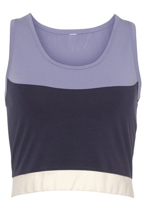 CROP - Top - blau/creme