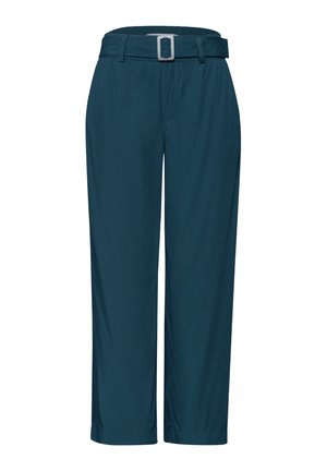 Street One, WIDE LEG HOSE MIT GÜRTEL UND LEO-PRINT - Pantalon classique - tide blue