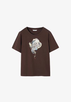 TATUUM, ARTICLE TAG: - ARTICLE NAME: LANDA - Μπλουζάκι με στάμπα - brown