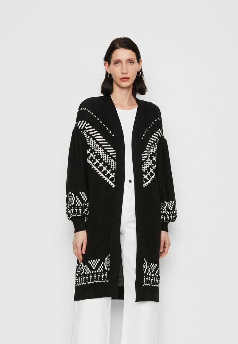 Expresso JACQUARD LONG CARDIGAN BALLOON SLEEVES Cardigan black/negru Zalando.ro