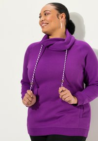 Ulla Popken MIT STEHKRAGEN RAGLANFORM LANGE ÄRMEL  - Felpa - classic dark purple
