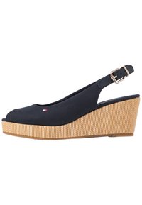 Tommy Hilfiger ICONIC ELBA SLING BACK WEDGE - Sandaler m/ kilehæl - desert sky