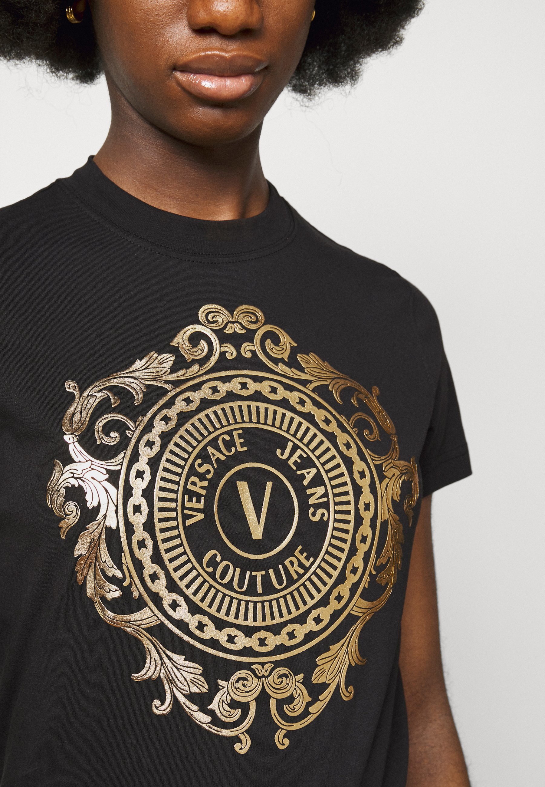 versace t shirt black and gold
