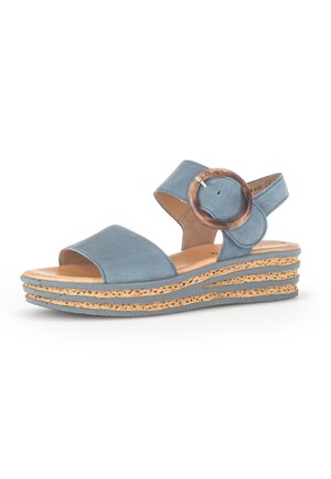 Sandali con plateau - blau