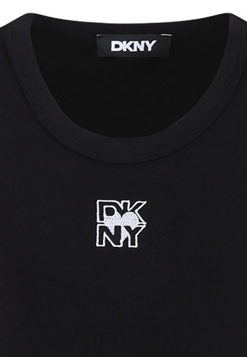 DKNY Canottiera In Seta Con Logo, Donna, Girocollo, Morbida E Leggera
