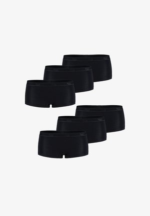 Zes paar zwarte stretch boxershorts, met een zachte stof, een comfortabele tailleband en een horizontale opening.