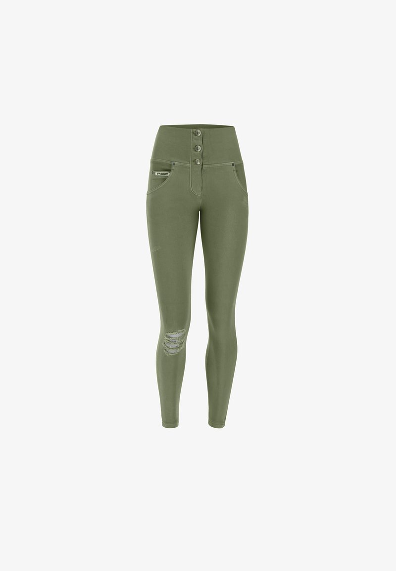 Freddy PUSH UP VITA ALTA CON BOTTONI IN NAVETTA CON STRAPPI - Jeans Skinny Fit - verde