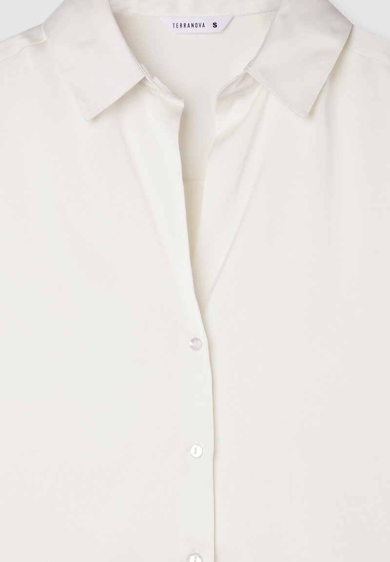 Terranova AMPIA EFFETTO Camicia bianco lana/bianco