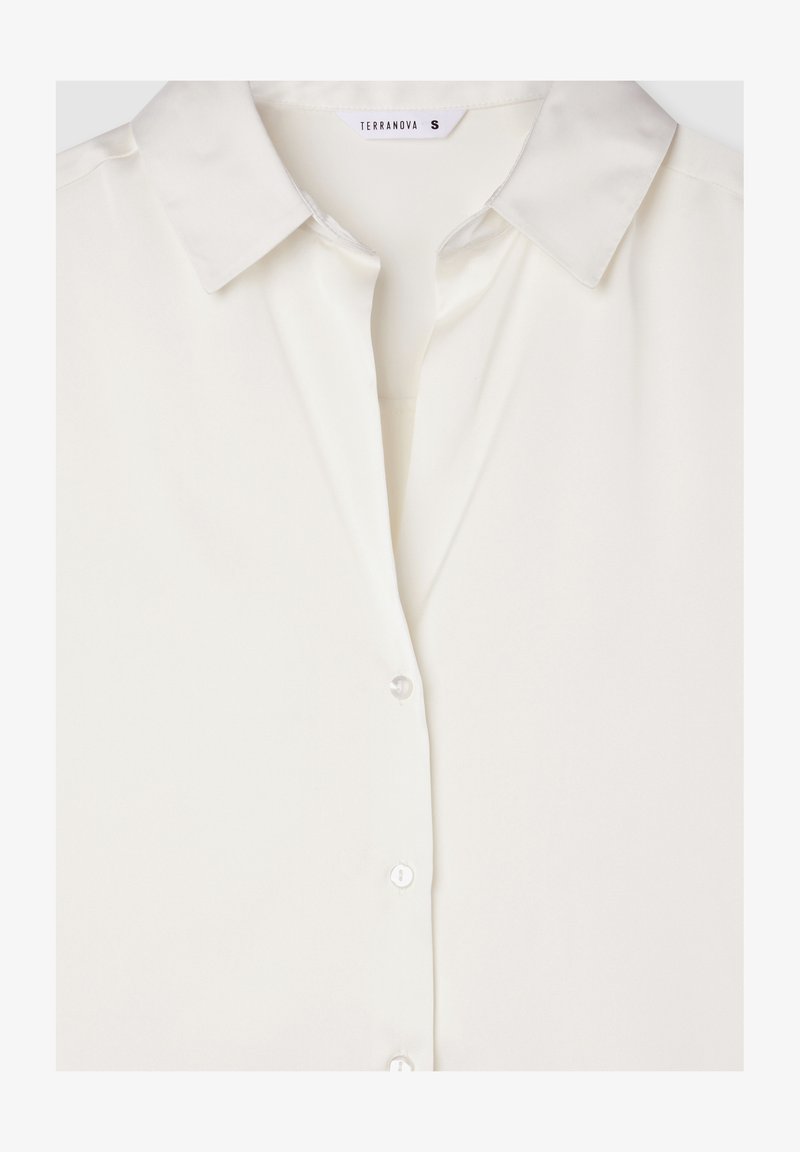 Terranova AMPIA EFFETTO Camicia bianco lana/bianco