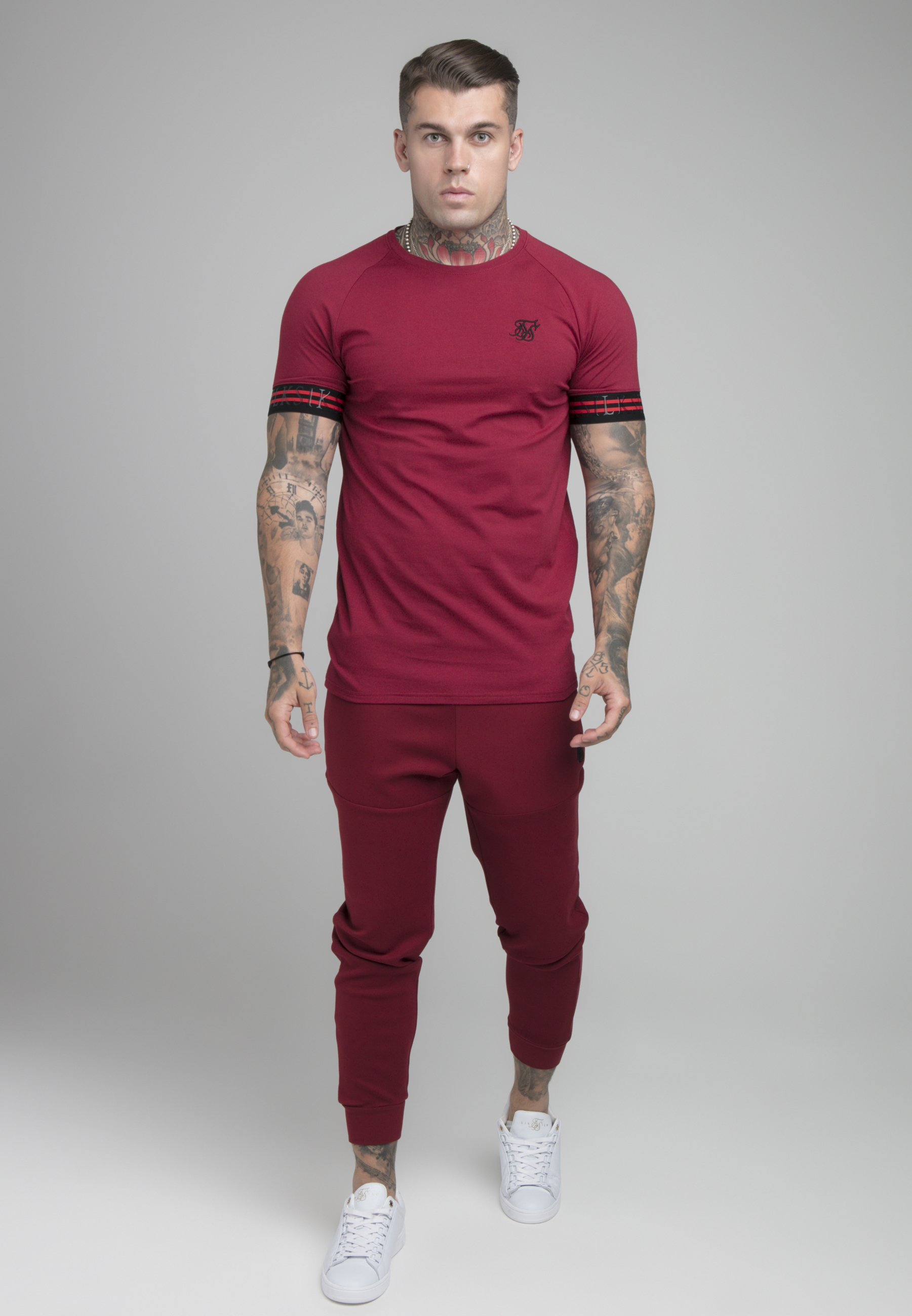 Print tee burgundy