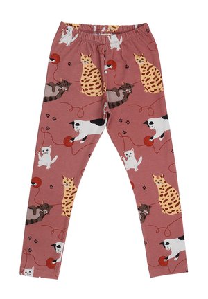PLAYFUL CATS - Leggings - Trousers - pink
