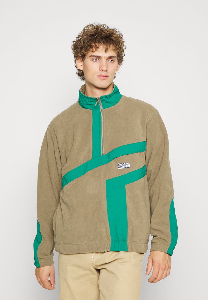 Veste Polaire Huk PFG Homme – 2XL Verte – Demi-zip, Coupe-vent, Poche Zippée