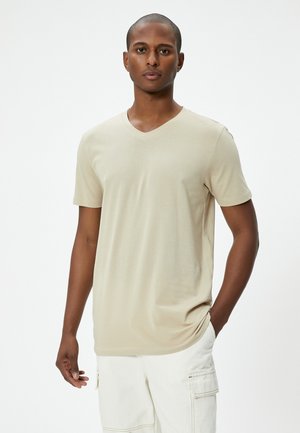 Koton V NECK - T-shirt basic - beige
