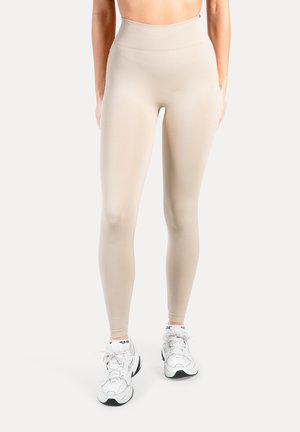SLAYTON SCRUNCH EFFECT LEGGINGS SPORT FITNESS - Leggings - Strümpfe - taupe