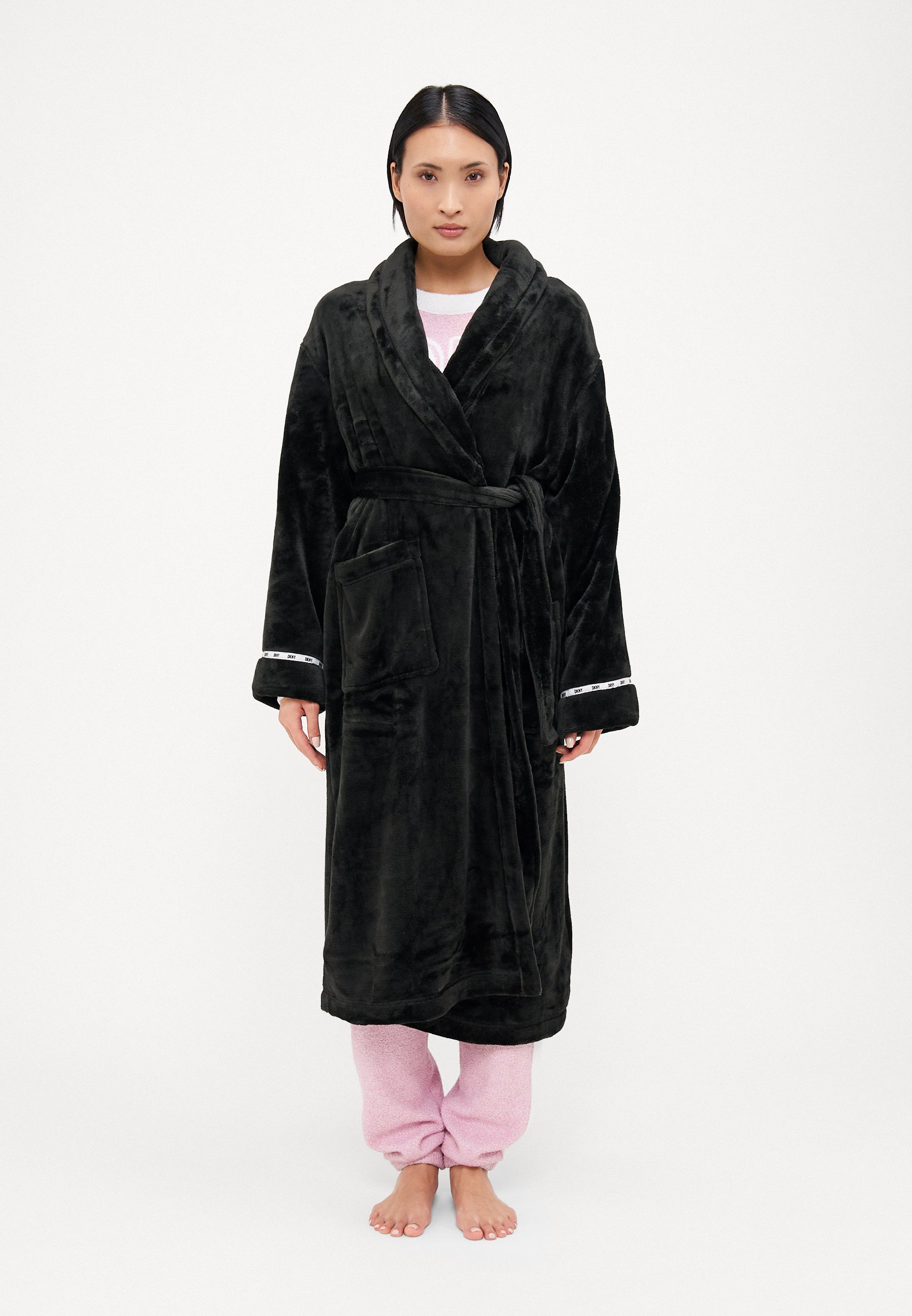 DKNY Intimates FOLDED ROBE - Dressing gown - black - Zalando.co.uk