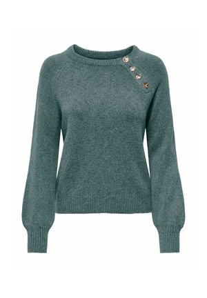 ONLY, ONLEMMA LIFE LS BUTTON ONECK KNT NOOS - Pullover - balsam green