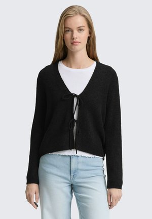 MIT SCHLEIFEN-DETAILS - Cardigan - deep black