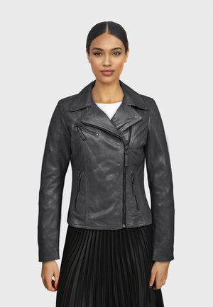 CLUB  - Veste en cuir - oxydized black