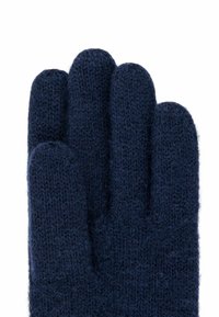 Strickhandschuhe in dunklem Marineblau, mit weichem Material und fünf-Finger-Design. Robustes Material mit nahtloser Verarbeitung und minimalen Nähten.