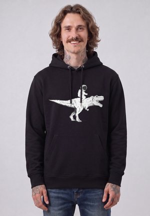 watapparel, ASTRONAUT ON T-REX UNISEX - Sweat à capuche - black