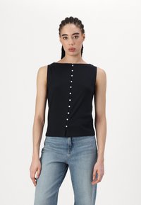 Abercrombie & Fitch BARE WIDE SLASH BUTTON - Débardeur - black beauty