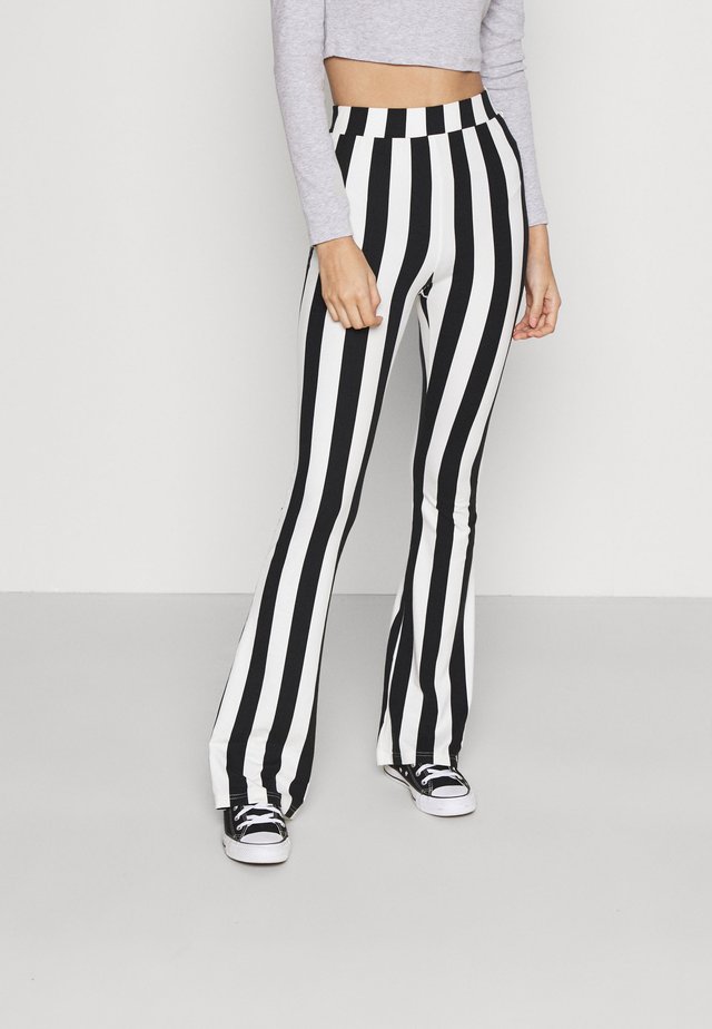STRIPE BASIC FLARE PANTS  - Legging - black