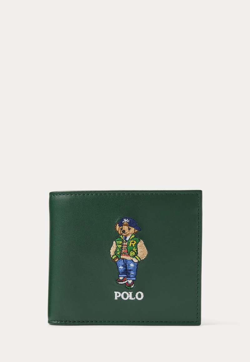Polo Ralph Lauren - POLO BEAR LEATHER BILLFOLD COIN WALLET - Rahakott - moss agate, Suurenda
