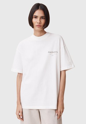 AllSaints UNDERGROUND ETTA - Print T-shirt - flow ecru white
