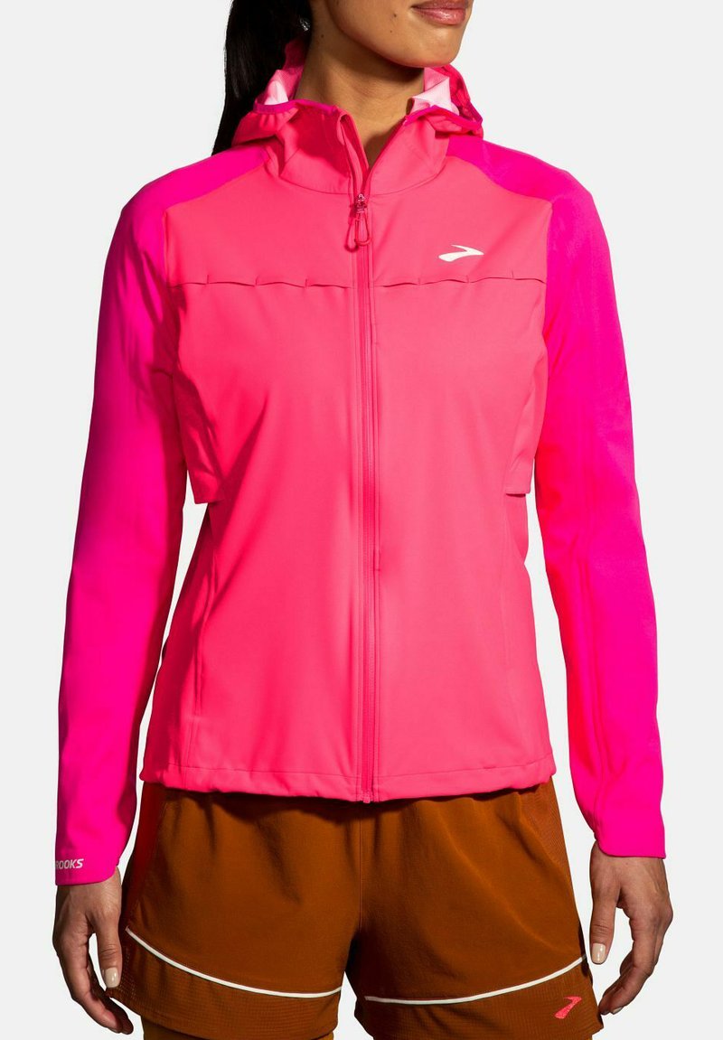 Brooks HIGH POINT Waterproof jacket hyper pink fuchsia/light pink