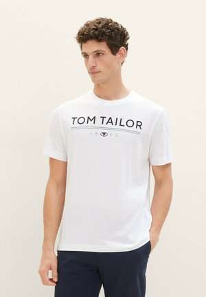 TOM TAILOR MIT LOGO - Triko s potiskem - white