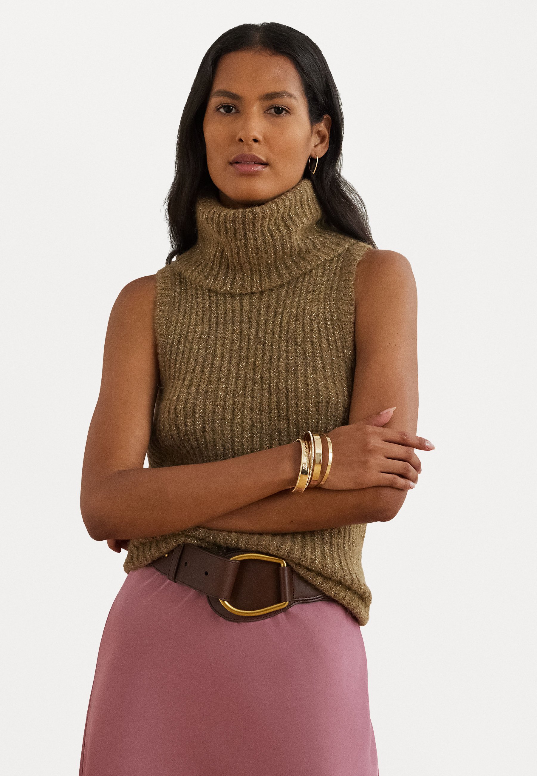 Lauren Ralph Lauren WOOL BLEND SLEEVELESS TURTLENECK SWEATER - Top 