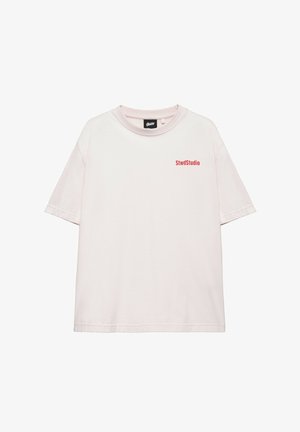 PULL&BEAR, STWD STUDIO ETIQUETA - T-SHIRT - Základné tričko - pink