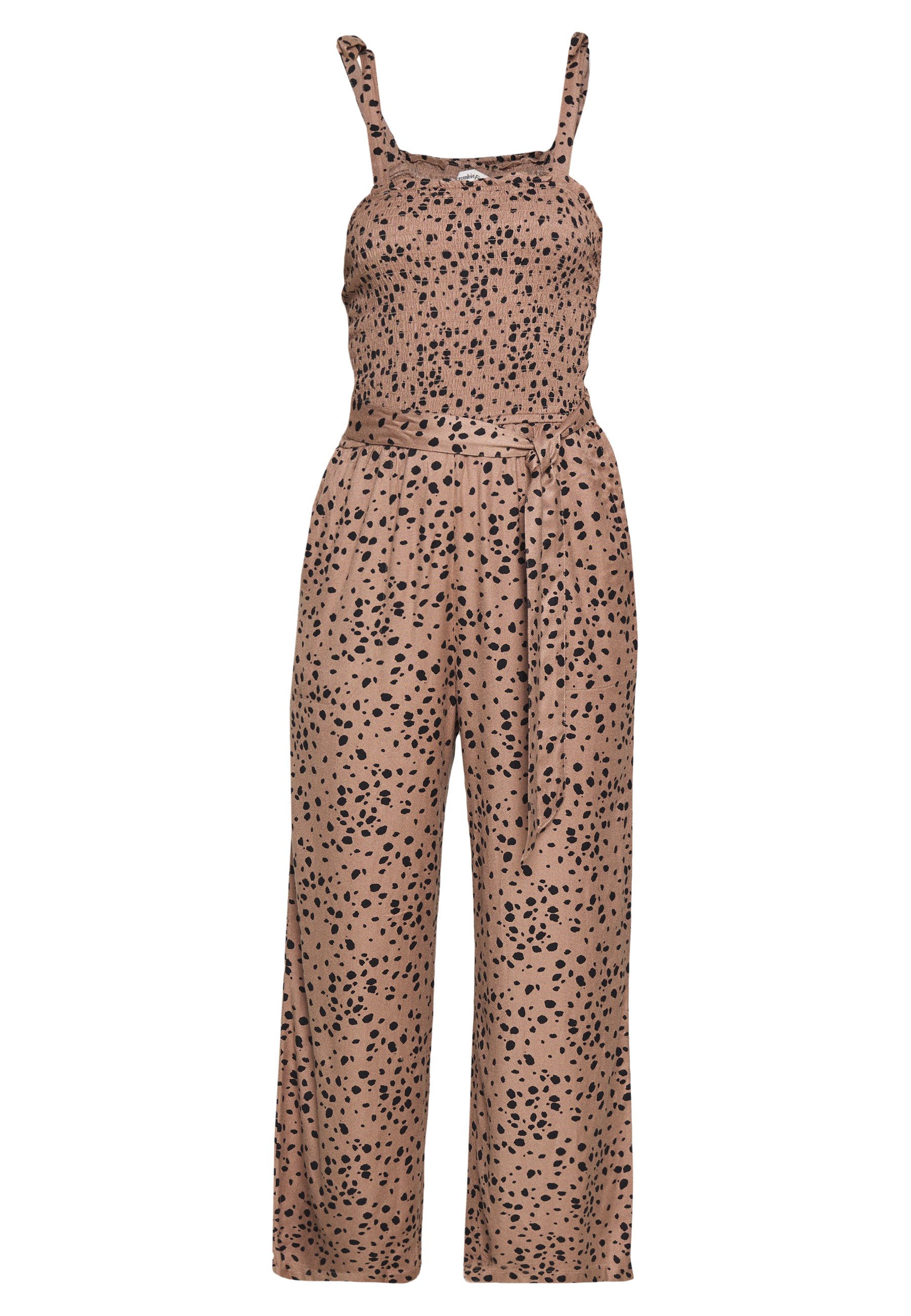 Abercrombie & Fitch SMOCKED BODICE Jumpsuit brown cow Abercrombie & Fitch SMOCKED BODICE - Jumpsuit - brown cow